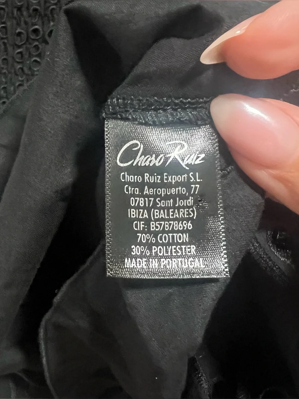 NEW NWT Charo Ruiz Ibiza Megan Smocked Mini Dress In Black - Picture 12 of 13